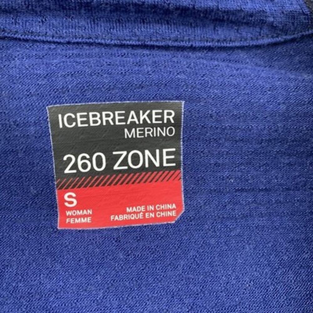 Icebreaker Merino Zone 260 Shirt Women's Small S Navy Half Zip Thermal Baselayer - Picture 5 of 12